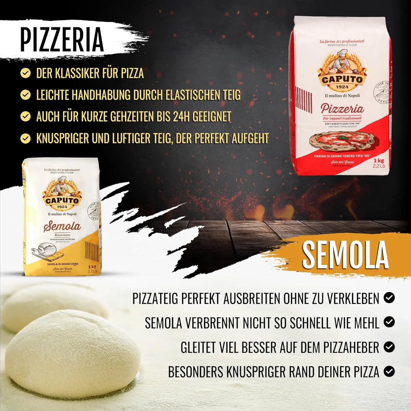 DELICRET - Pizza Kit Culinari Premium - mit Nolano San Marzano DOP Tomaten, Moresca Olivenöl und Oregano