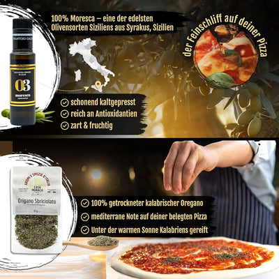 DELICRET - Pizza Kit Culinari Premium - mit Nolano San Marzano DOP Tomaten, Moresca Olivenöl und Oregano